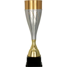 Puchar metalowy srebrno - złoty
