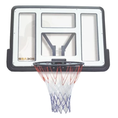 Obręcz do koszykówki z przezroczystą tablicą SPARTAN 110 x 75 cm