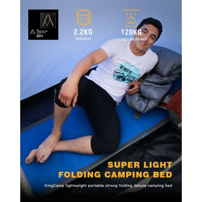 Składane łóżko kempingowe KING CAMP Ultralight - czarne